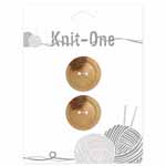 Knit One 9530290 2 Hole Natural Wood Button (2/card) 1"/25 mm